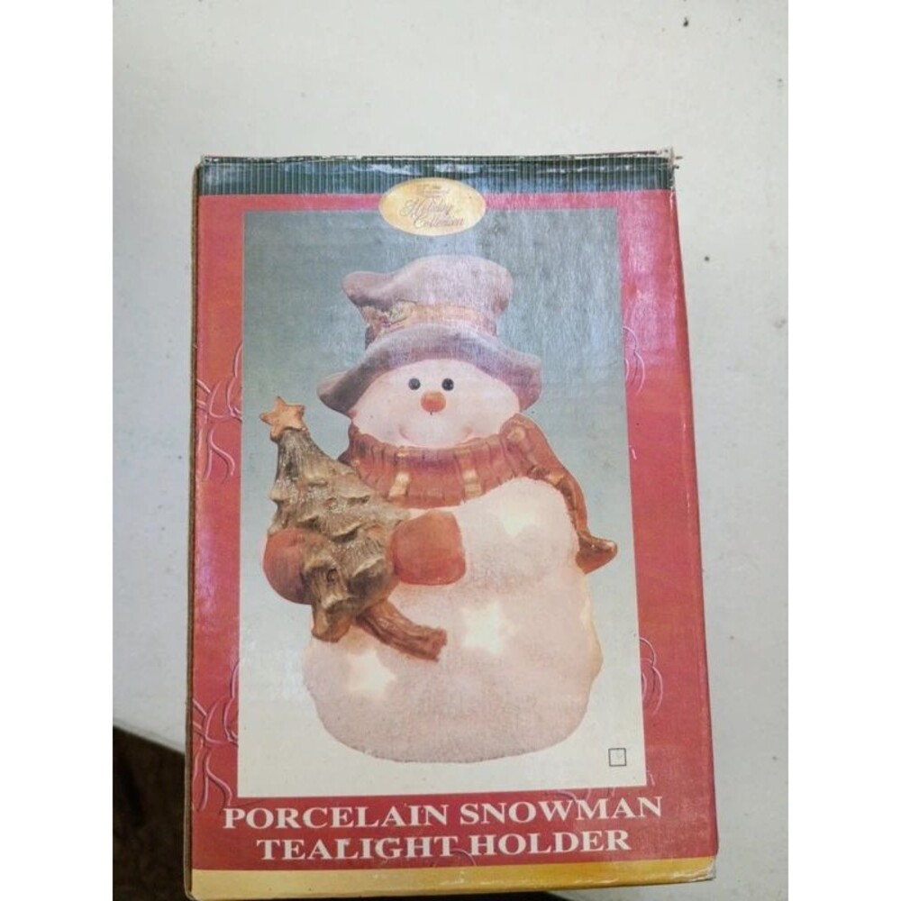 Christmas snowman tea light holder